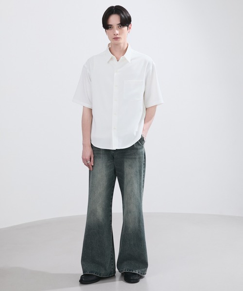 LUENNA(ルエナ)の「【LUENNA】Compact Half Sleeve Regular Collar Shirt / コンパクト半袖レギュラーカラーシャツ(シャツ/ブラウス・メンズ・ライトブルー/ダークブラウン/ブラック系1/グリーン/ホワイト・S/M/L)」の8枚目の写真