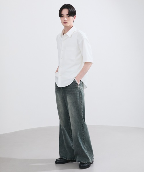 LUENNA(ルエナ)の「【LUENNA】Compact Half Sleeve Regular Collar Shirt / コンパクト半袖レギュラーカラーシャツ(シャツ/ブラウス・メンズ・ライトブルー/ダークブラウン/ブラック系1/グリーン/ホワイト・S/M/L)」の9枚目の写真