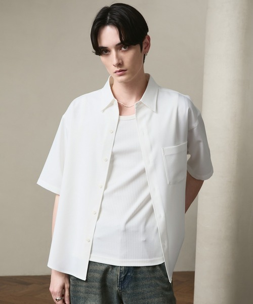 LUENNA(ルエナ)の「【LUENNA】Compact Half Sleeve Regular Collar Shirt / コンパクト半袖レギュラーカラーシャツ(シャツ/ブラウス・メンズ・ライトブルー/ダークブラウン/ブラック系1/グリーン/ホワイト・S/M/L)」の11枚目の写真