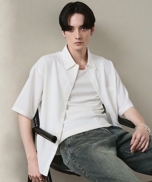 LUENNA(ルエナ)の「【LUENNA】Compact Half Sleeve Regular Collar Shirt / コンパクト半袖レギュラーカラーシャツ(シャツ/ブラウス・メンズ・ライトブルー/ダークブラウン/ブラック系1/グリーン/ホワイト・S/M/L)」の13枚目の写真