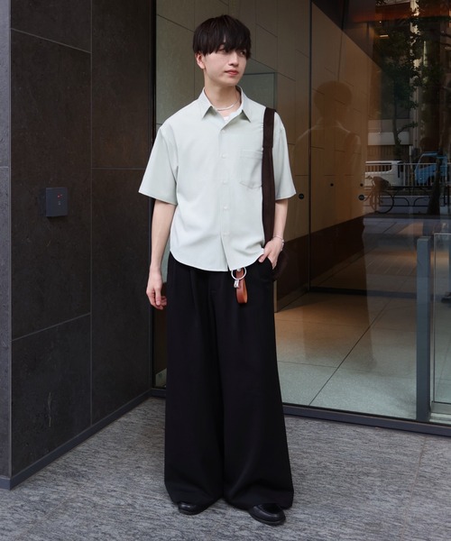 LUENNA(ルエナ)の「【LUENNA】Compact Half Sleeve Regular Collar Shirt / コンパクト半袖レギュラーカラーシャツ(シャツ/ブラウス・メンズ・ライトブルー/ダークブラウン/ブラック系1/グリーン/ホワイト・S/M/L)」の20枚目の写真