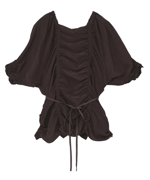 CURRENTAGE(カレンテージ)の「【CURRENTAGE/カレンテージ】Piece Dyeing Cupra Blouse(シャツ/ブラウス・レディース・グリーン/ブラウン・FREE)」の2枚目の写真