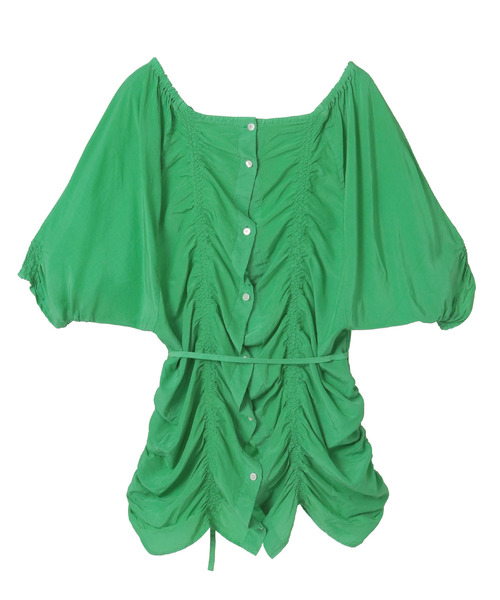 CURRENTAGE(カレンテージ)の「【CURRENTAGE/カレンテージ】Piece Dyeing Cupra Blouse(シャツ/ブラウス・レディース・グリーン/ブラウン・FREE)」の17枚目の写真