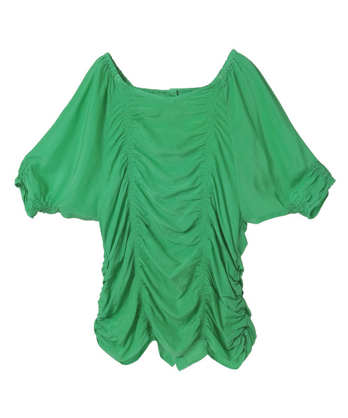 CURRENTAGE(カレンテージ)の「【CURRENTAGE/カレンテージ】Piece Dyeing Cupra Blouse(シャツ/ブラウス・レディース・グリーン/ブラウン・FREE)」の4枚目の写真