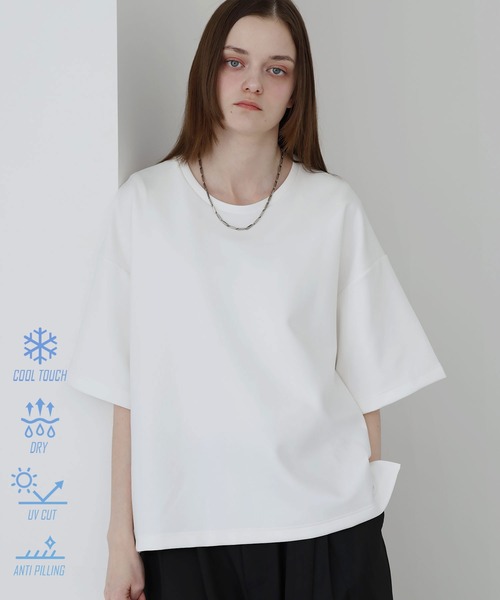 SOCCE(ソーシー)の「高機能コットンポンチUネックTシャツ/UVカット 吸水 接触冷感 防シワ 抗ピリング(Tシャツ/カットソー・メンズ・ブラック/ブルー/ホワイト/チャコール/ワイン/ライトグレー・S/M/L/XL)」の1枚目の写真