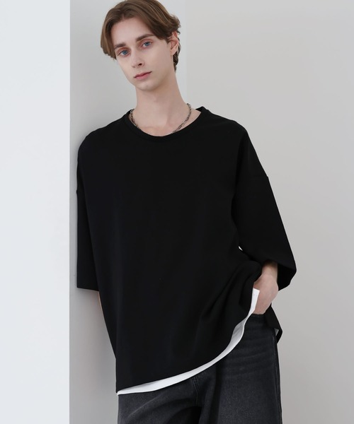 SOCCE(ソーシー)の「高機能コットンポンチUネックTシャツ/UVカット 吸水 接触冷感 防シワ 抗ピリング(Tシャツ/カットソー・メンズ・ブラック/ブルー/ホワイト/チャコール/ワイン/ライトグレー・S/M/L/XL)」の20枚目の写真