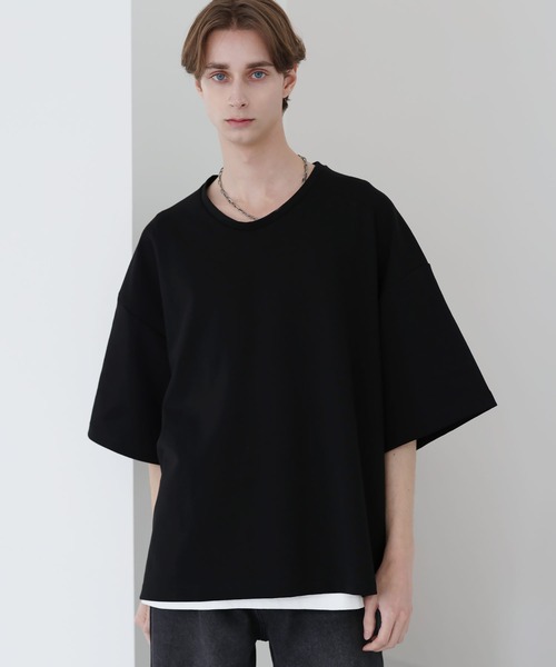 SOCCE(ソーシー)の「高機能コットンポンチUネックTシャツ/UVカット 吸水 接触冷感 防シワ 抗ピリング(Tシャツ/カットソー・メンズ・ブラック/ブルー/ホワイト/チャコール/ワイン/ライトグレー・S/M/L/XL)」の17枚目の写真