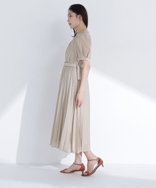 NATURAL BEAUTY BASIC（ナチュラルビューティーベーシック）の「フロントボタンプリーツワンピース（ワンピース・レディース・ライトグリーン/チャコールグレー/ベージュ・SMALL/MEDIUM）」の17枚目の写真