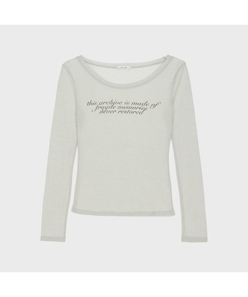 ALKI ALKA(アルキアルカ)の「Sheer Long Sleeve (Light Gray)(Tシャツ/カットソー・レディース・ライトグレー・MEDIUM/SMALL)」の1枚目の写真