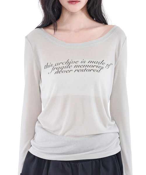 ALKI ALKA(アルキアルカ)の「Sheer Long Sleeve (Light Gray)(Tシャツ/カットソー・レディース・ライトグレー・MEDIUM/SMALL)」の3枚目の写真