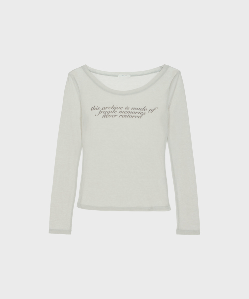 ALKI ALKA(アルキアルカ)の「Sheer Long Sleeve (Light Gray)(Tシャツ/カットソー・レディース・ライトグレー・MEDIUM/SMALL)」の5枚目の写真