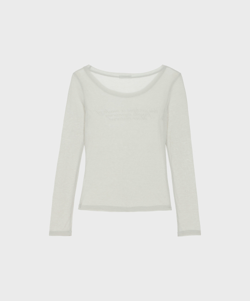 ALKI ALKA(アルキアルカ)の「Sheer Long Sleeve (Light Gray)(Tシャツ/カットソー・レディース・ライトグレー・MEDIUM/SMALL)」の6枚目の写真