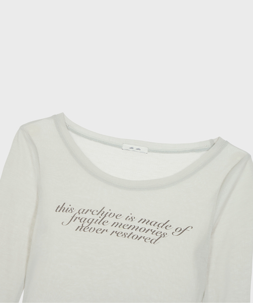 ALKI ALKA(アルキアルカ)の「Sheer Long Sleeve (Light Gray)(Tシャツ/カットソー・レディース・ライトグレー・MEDIUM/SMALL)」の7枚目の写真