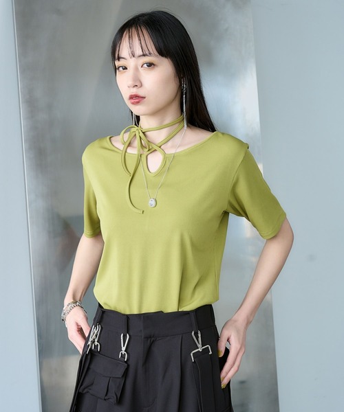 HARE(ハレ)の「ストリングネックT(HARE)(Tシャツ/カットソー・レディース・ブルー/シルバー/イエロー/グリーン/オレンジ/イエロー系その他・FREE)」の19枚目の写真