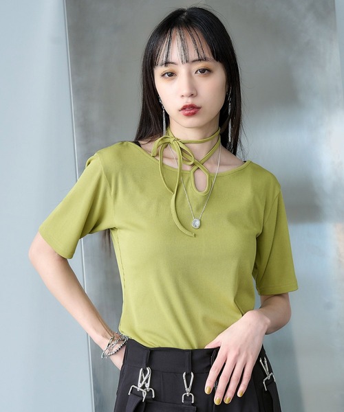 HARE(ハレ)の「ストリングネックT(HARE)(Tシャツ/カットソー・レディース・ブルー/シルバー/イエロー/グリーン/オレンジ/イエロー系その他・FREE)」の20枚目の写真
