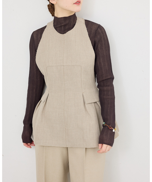 IENA(イエナ)の「venit/ヴェニット LINEN BL ブラウス VEG5615A(シャツ/ブラウス・レディース・ベージュ・FREE)」の2枚目の写真