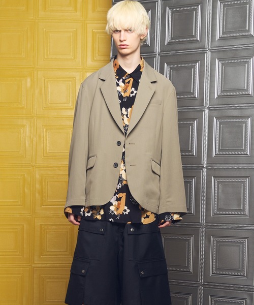 MAISON SPECIAL(メゾンスペシャル)の「《UNISEX》Crispy Cross Calze Regular-Over 2B Tailored Jacket/クリスピークロスカルゼレギュラーオーバー2Bテーラードジャケット【MAISON SPECIAL/メゾンスペシャル】■セットアップ対応■(テーラードジャケット・メンズ・グレー/バーガンディー/ブラック・2/1/0)」の20枚目の写真