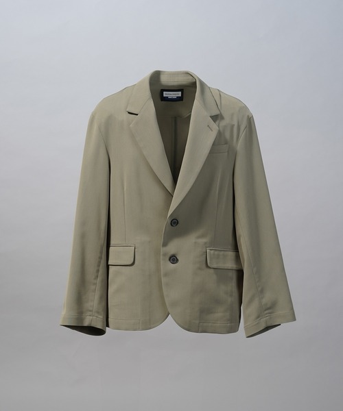 MAISON SPECIAL(メゾンスペシャル)の「《UNISEX》Crispy Cross Calze Regular-Over 2B Tailored Jacket/クリスピークロスカルゼレギュラーオーバー2Bテーラードジャケット【MAISON SPECIAL/メゾンスペシャル】■セットアップ対応■(テーラードジャケット・メンズ・グレー/バーガンディー/ブラック・2/1/0)」の5枚目の写真