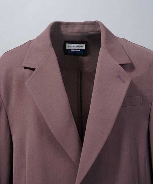 MAISON SPECIAL(メゾンスペシャル)の「《UNISEX》Crispy Cross Calze Regular-Over 2B Tailored Jacket/クリスピークロスカルゼレギュラーオーバー2Bテーラードジャケット【MAISON SPECIAL/メゾンスペシャル】■セットアップ対応■(テーラードジャケット・メンズ・グレー/バーガンディー/ブラック・2/1/0)」の9枚目の写真