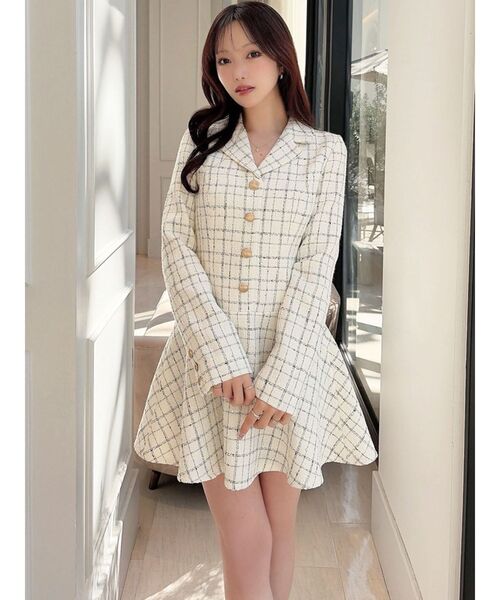 RESEXXY（リゼクシー）の「ツイードジャケットミニワンピース（ワンピース・レディース・ピンク/ホワイト/ブラック・FREE）」の14枚目の写真