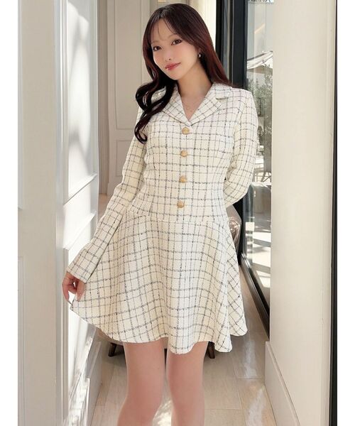 RESEXXY（リゼクシー）の「ツイードジャケットミニワンピース（ワンピース・レディース・ピンク/ホワイト/ブラック・FREE）」の15枚目の写真