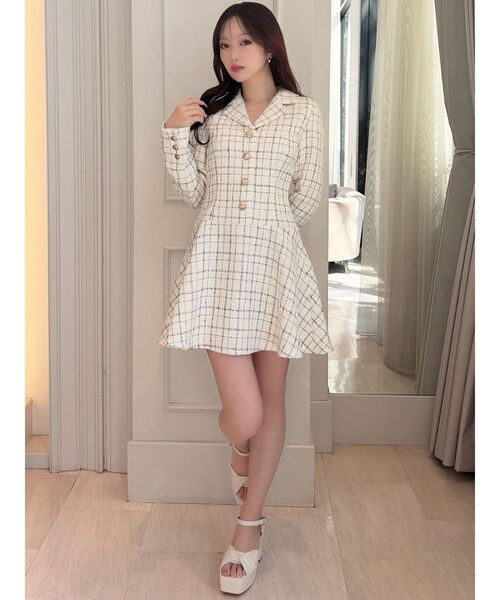 RESEXXY（リゼクシー）の「ツイードジャケットミニワンピース（ワンピース・レディース・ピンク/ホワイト/ブラック・FREE）」の16枚目の写真