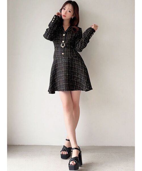 RESEXXY（リゼクシー）の「ツイードジャケットミニワンピース（ワンピース・レディース・ピンク/ホワイト/ブラック・FREE）」の22枚目の写真