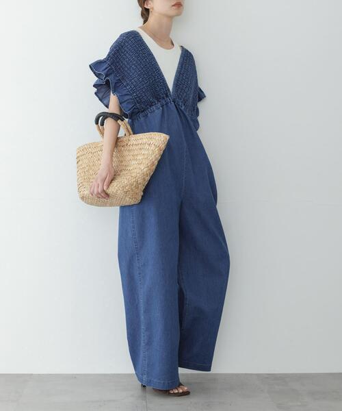 URBAN RESEARCH Sonny Label（アーバンリサーチサニーレーベル）の「シャーリングオールインワン（その他パンツ・レディース・ブラウン/ベージュ/インディゴブルー・36/38）」の3枚目の写真