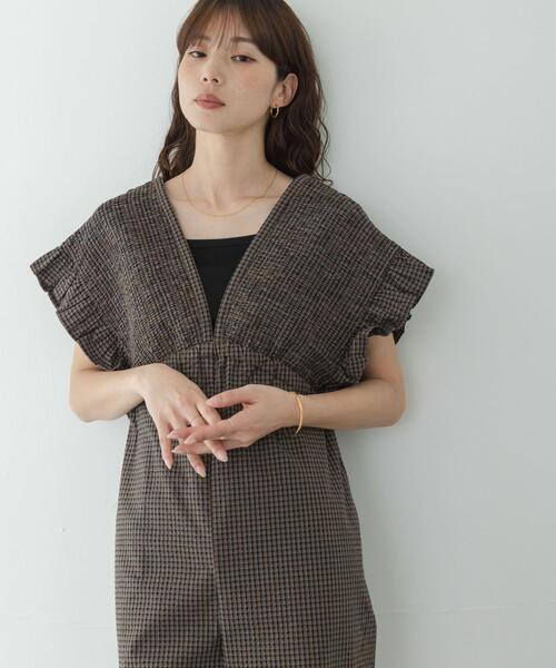 URBAN RESEARCH Sonny Label（アーバンリサーチサニーレーベル）の「シャーリングオールインワン（その他パンツ・レディース・ブラウン/ベージュ/インディゴブルー・36/38）」の5枚目の写真