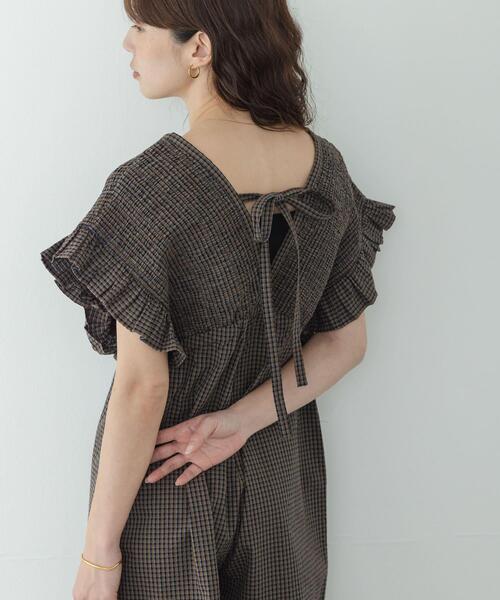 URBAN RESEARCH Sonny Label（アーバンリサーチサニーレーベル）の「シャーリングオールインワン（その他パンツ・レディース・ブラウン/ベージュ/インディゴブルー・36/38）」の6枚目の写真