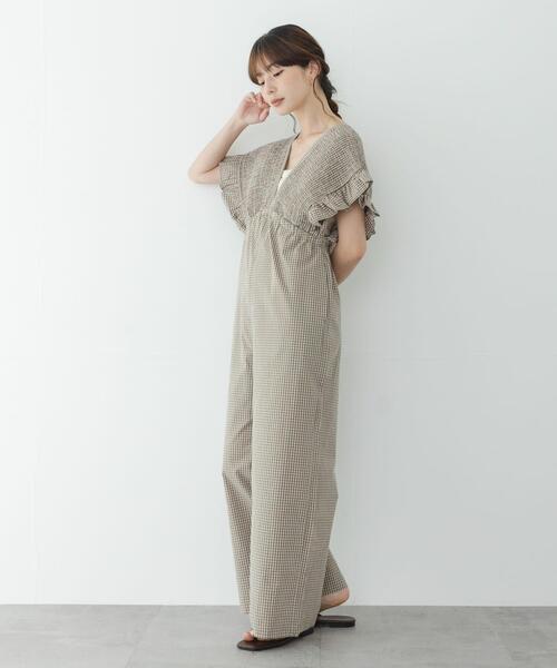 URBAN RESEARCH Sonny Label(アーバンリサーチサニーレーベル)の「シャーリングオールインワン(その他パンツ・レディース・ブラウン/ベージュ/インディゴブルー・36/38)」の4枚目の写真