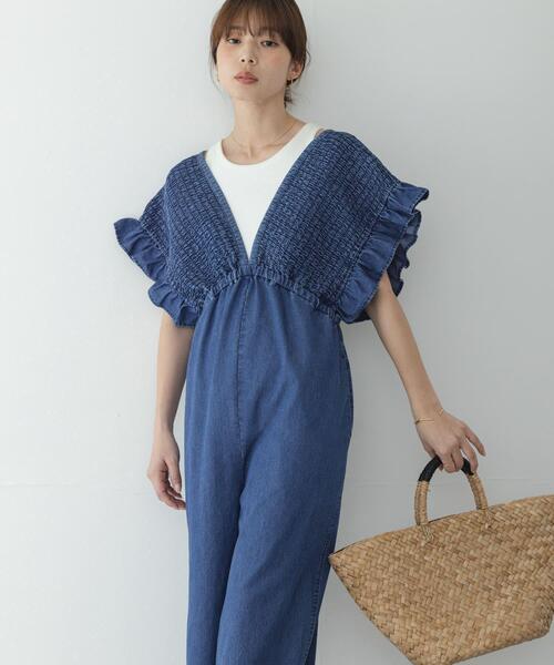 URBAN RESEARCH Sonny Label(アーバンリサーチサニーレーベル)の「シャーリングオールインワン(その他パンツ・レディース・ブラウン/ベージュ/インディゴブルー・36/38)」の12枚目の写真