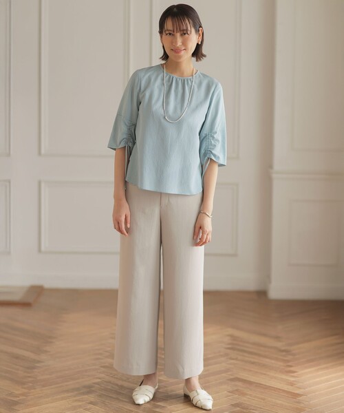 J.PRESS Ladies(J.プレス レディス)の「【セットアップ対応】Light ジョーゼット ワイド イージーパンツ(その他パンツ・レディース・ベージュ系/ブラック系/ネイビー系・XS/S)」の15枚目の写真
