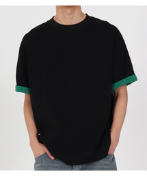 ヒドゥンデュアルレイヤードTシャツ（ブラック）