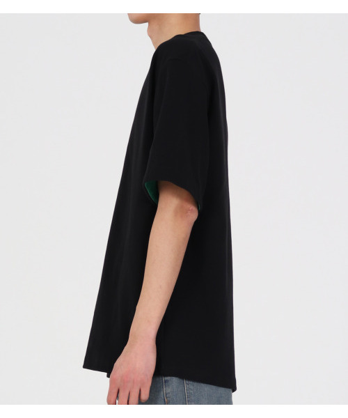 BUTTON SEOUL(ボタンソウル)の「ヒドゥンデュアルレイヤードTシャツ(ブラック)(Tシャツ/カットソー・メンズ・その他・L/XL)」の4枚目の写真