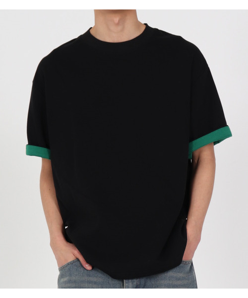 BUTTON SEOUL(ボタンソウル)の「ヒドゥンデュアルレイヤードTシャツ(ブラック)(Tシャツ/カットソー・メンズ・その他・L/XL)」の9枚目の写真