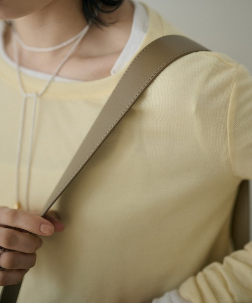 LAULEN(ローレン)の「leather belt mesh bucket shoulder bag /レザータッチメッシュバケットショルダーバッグ(ショルダーバッグ・レディース・ブラック/ベージュ・FREE)」の13枚目の写真