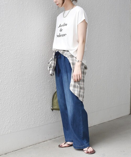 SHIPS Colors（シップス カラーズ）の「SHIPS Colors:〈接触冷感・遮熱・UVカット〉ファンクション デニム イージー パンツ◇（デニムパンツ・レディース・ライトブルー/ブルー・MEDIUM/SMALL）」の19枚目の写真