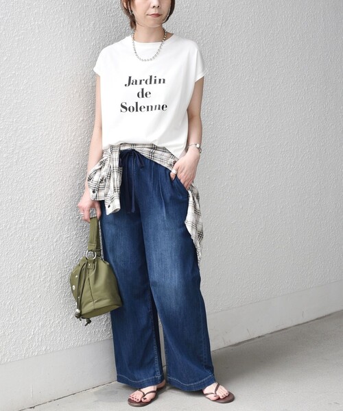 SHIPS Colors（シップス カラーズ）の「SHIPS Colors:〈接触冷感・遮熱・UVカット〉ファンクション デニム イージー パンツ◇（デニムパンツ・レディース・ライトブルー/ブルー・MEDIUM/SMALL）」の20枚目の写真