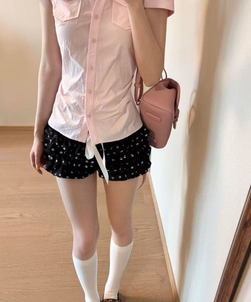 AsheKsha(アシクシャ)の「甘くてかっこいいピンクの半袖シャツ(シャツ/ブラウス・レディース・ピンク・M)」の4枚目の写真