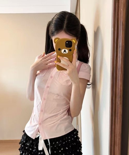 AsheKsha(アシクシャ)の「甘くてかっこいいピンクの半袖シャツ(シャツ/ブラウス・レディース・ピンク・M)」の8枚目の写真