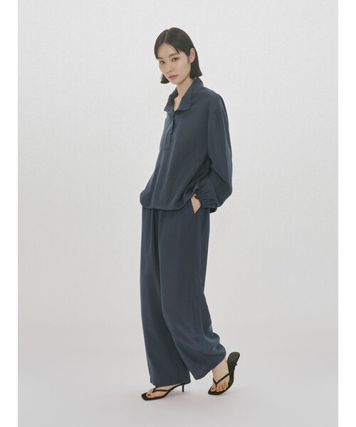MIDIUMISOLID(ミディウミソリッド)の「MIDIUMISOLID for Ladies ポプリンイージーパンツ(その他パンツ・レディース・ネイビー/ブラック・FREE)」の6枚目の写真