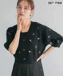 mysty woman | 刺繍ニットアンサンブル半袖　713243(カーディガン/ボレロ)
