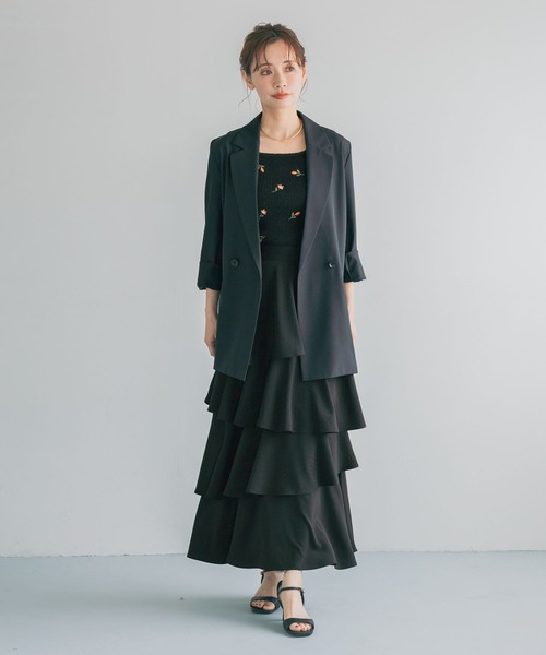 mysty woman（ミスティウーマン）の「刺繍ニットアンサンブル半袖　713243（カーディガン/ボレロ・レディース・グレー/オフホワイト/ブラック・FREE）」の18枚目の写真
