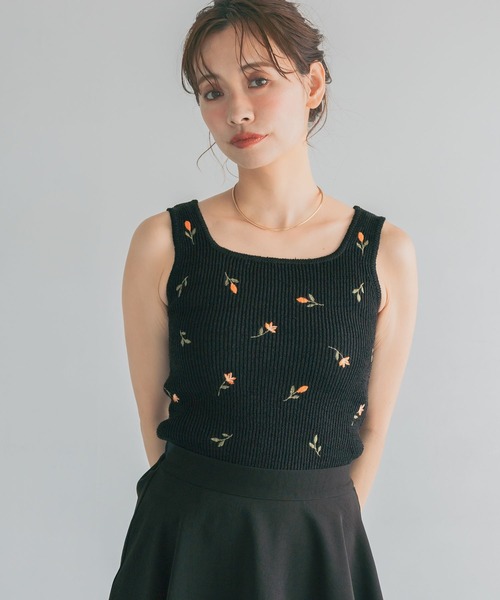mysty woman（ミスティウーマン）の「刺繍ニットアンサンブル半袖　713243（カーディガン/ボレロ・レディース・グレー/オフホワイト/ブラック・FREE）」の17枚目の写真