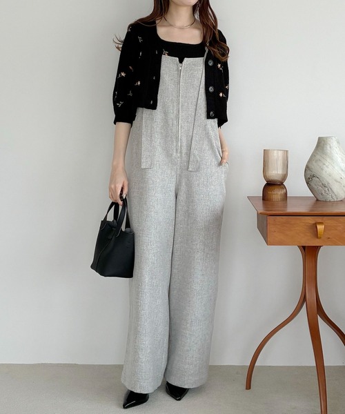 mysty woman（ミスティウーマン）の「刺繍ニットアンサンブル半袖　713243（カーディガン/ボレロ・レディース・グレー/オフホワイト/ブラック・FREE）」の13枚目の写真