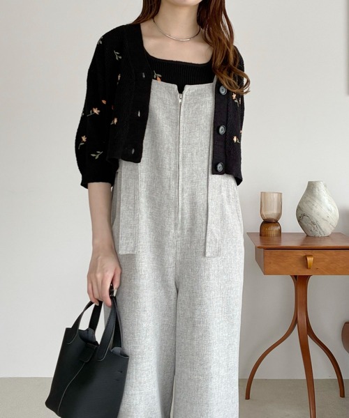 mysty woman（ミスティウーマン）の「刺繍ニットアンサンブル半袖　713243（カーディガン/ボレロ・レディース・グレー/オフホワイト/ブラック・FREE）」の12枚目の写真