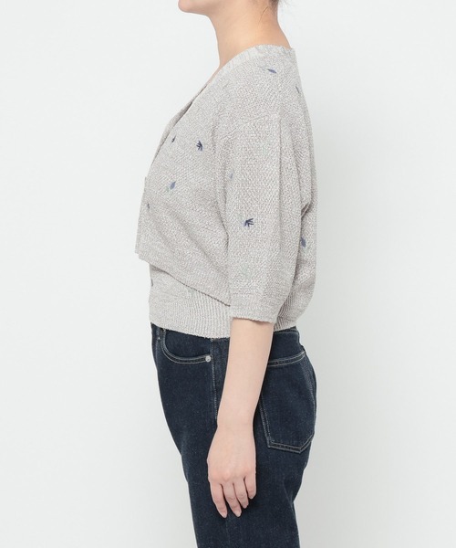 mysty woman（ミスティウーマン）の「刺繍ニットアンサンブル半袖　713243（カーディガン/ボレロ・レディース・グレー/オフホワイト/ブラック・FREE）」の10枚目の写真