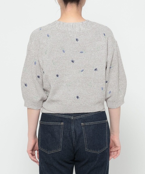 mysty woman（ミスティウーマン）の「刺繍ニットアンサンブル半袖　713243（カーディガン/ボレロ・レディース・グレー/オフホワイト/ブラック・FREE）」の9枚目の写真