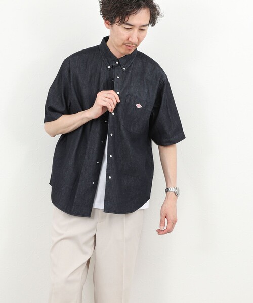 DANTON(ダントン)の「【DANTON/ダントン】DOT BUTTON B.D. SHIRT SS 26SS(DT-B0337 DUG)(シャツ/ブラウス・メンズ・インディゴブルー・38/40/42/44)」の4枚目の写真